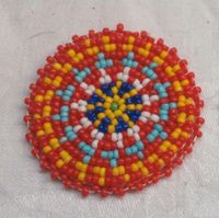 Perlen Rosette rot 5 cm Nordrhein-Westfalen - Brüggen Vorschau