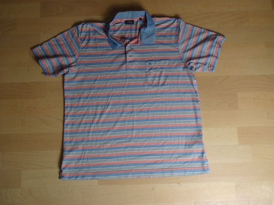 Ragman Herren Poloshirt Polo T-Shirt kurzarm rosa-blau-weiß Gr L in Schwerin