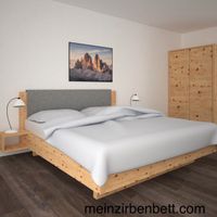 Zirbenbett mit Lodenkopfteil - Komplettset -140/160/180/200x200cm Bayern - Mittenwald Vorschau