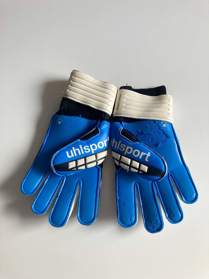 Uhlsport Torwarthandschuhe blau weiß weiss Handschuhe Torwart in Hamburg