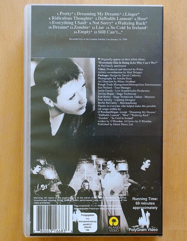 The Cranberries Live ° Dolores O' Riordan ° Original VHS The Cranberries Live ° Dolores O' Riordan ° Original VHS