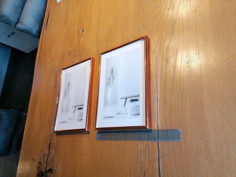 2 Bilderrahmen, kupfer, ca 30 x 21 cm in Uelsen