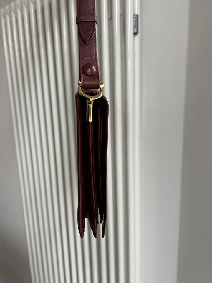 CARTIER mustDe Vintage Tasche Messenger Akten Bordeaux Rot Tasche in Hamburg