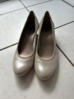 Neu: Tamaris Damenschuh, samt-glitzernd beige Gr 39 Stuttgart - Bad Cannstatt Vorschau