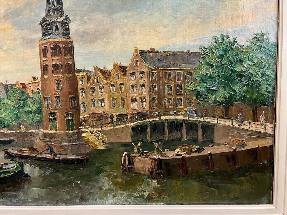 ÖLGEMÄLDE HAFEN AMSTERDAM 60x100cm HANS LENTEMAN (1876-1953) - Versand kostenlos - Wir sind für Sie da lokal in 86830 Schwabmünchen oder online ARTHOME24 in Schwabmünchen