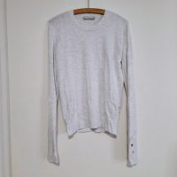 Zara Langarmshirt grau Gr. 38/M mit goldenen Knöpfen Hessen - Ebsdorfergrund Vorschau