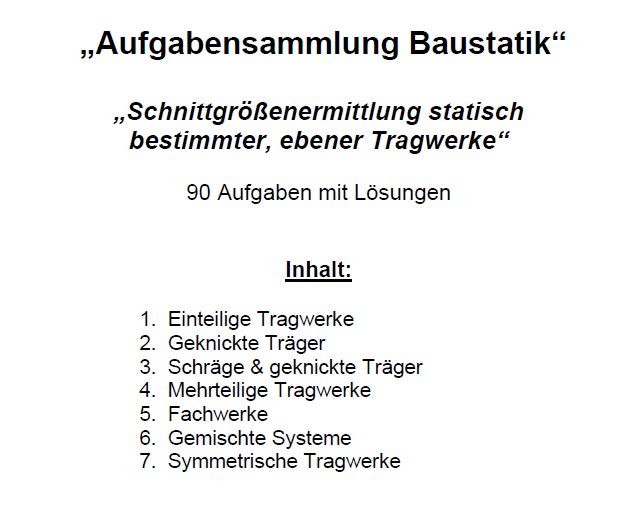 Aufgabensammlung Statik- Schnittgrößenermittlung in Dachau