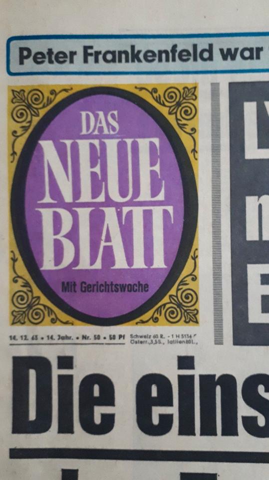 Alte Illustrierte, Das NEUE BLATT, BRAVO- Fernsehprogramm, 1963 in Regensburg
