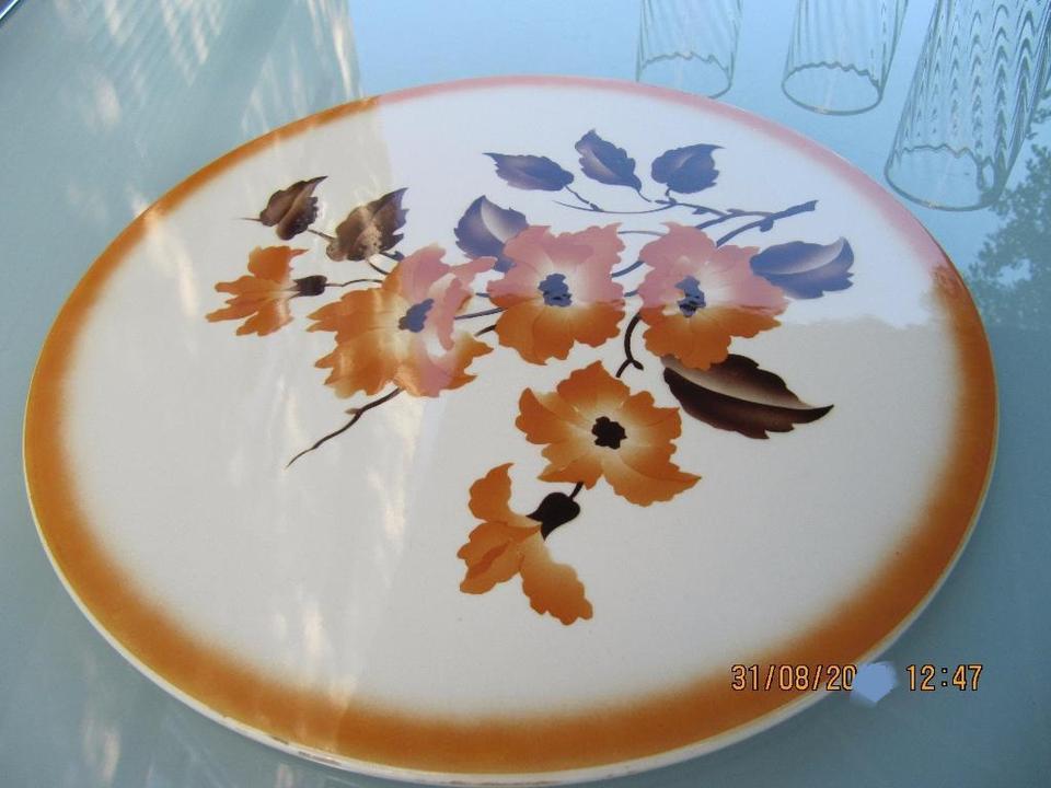 Artdeko Keramik Teller / Kuchenplatte gemarkt 30cm Durchmesser in Krefeld
