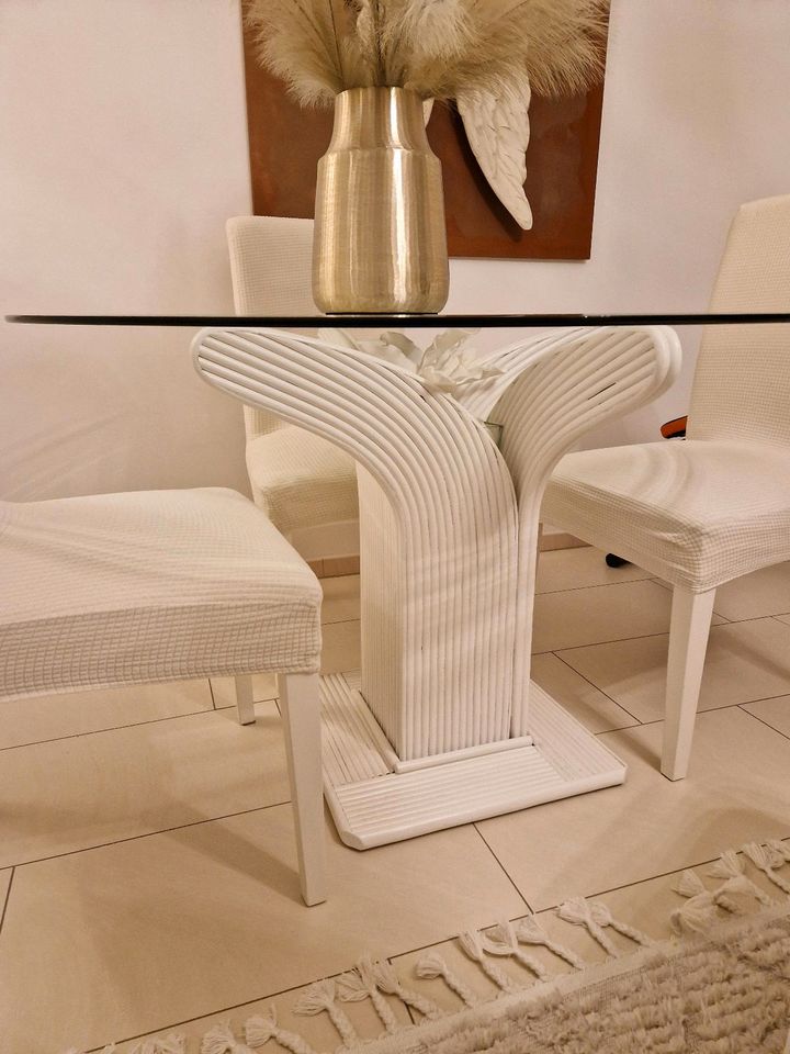 Esstisch Glastisch aus den 70er Varaschin Italy mit 4 Stühlen in Hamm