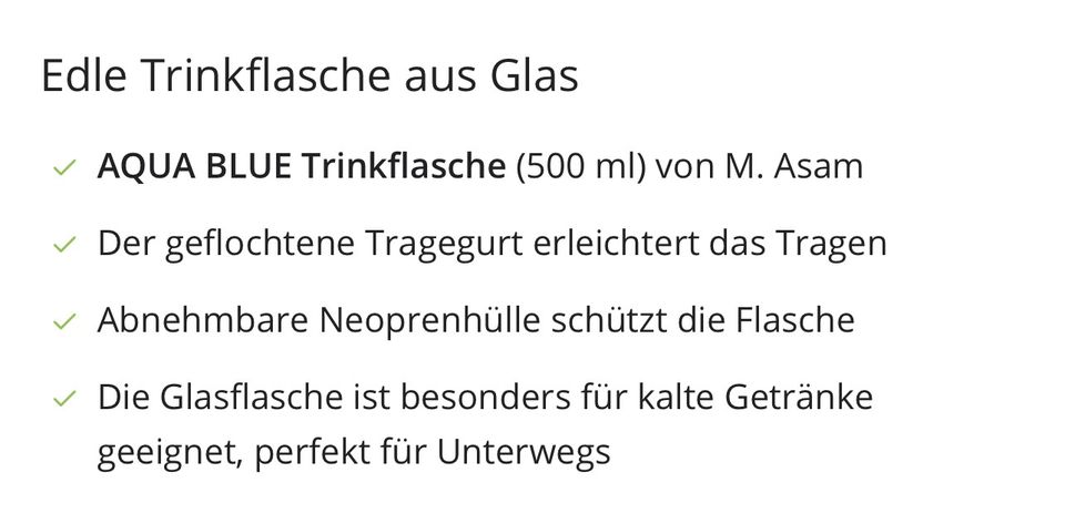 Neu Trinkflasche 500 ml Glas in Gera