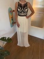 Weißes Abendkleid mit schwarzem Muster Innenstadt - Köln Altstadt Vorschau