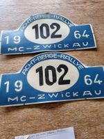 VIntage 2 x alte Schilder " Acht- Berge- Rallye-  1964  MC - Zwic Nordrhein-Westfalen - Bedburg Vorschau