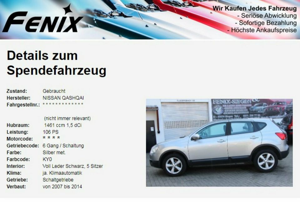 Tankgeber Kraftstoffpumpe 1.5DCI 17040JD51D Nissan Qashqai J10 in Siegen