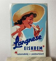 Langnese Eiskrem Reklame Blechschild 1950er Jahre Berlin - Wilmersdorf Vorschau