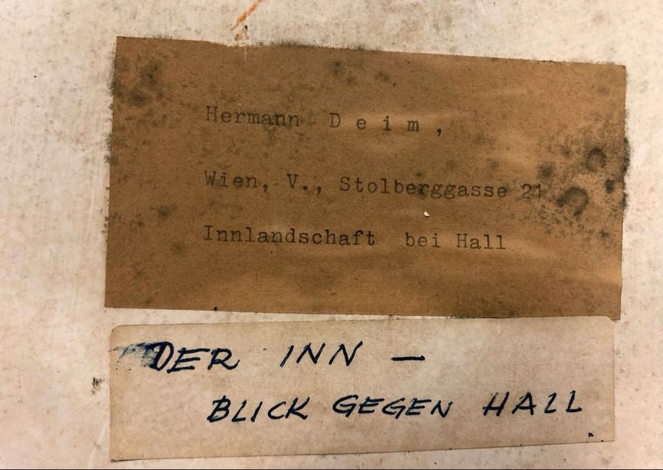 Ölgemälde Hermann Deim "Innlandschaft bei Hall" goldener Rahmen in Celle