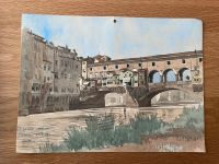 Wunderschönes Aquarell Florenz Ponte Vecchio 1913 Frankfurt am Main - Ostend Vorschau