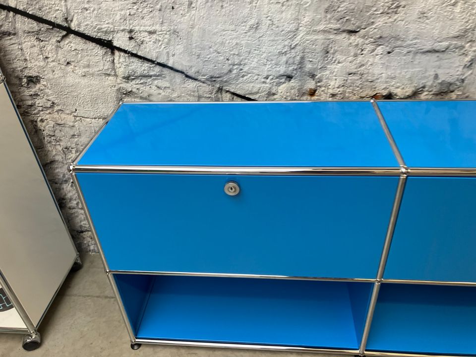 USM Haller Sideboard Regal Bücherregal 2 Klappen 4 Fächer Blau in Stuttgart