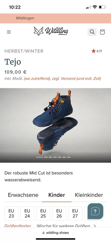 Wildlinge Schuhe Tejo, blau 33 in Hamburg