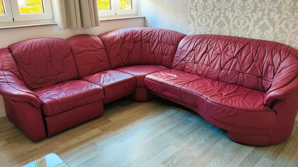 Hochwertiges Weco - Sofa / Eck Couch, Longlife Echtleder in Lichtenau