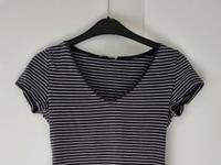 Orsay / Gestreiftes T-Shirt / Schwarz weiß / V-Ausschnitt / Basic Bayern - Neutraubling Vorschau
