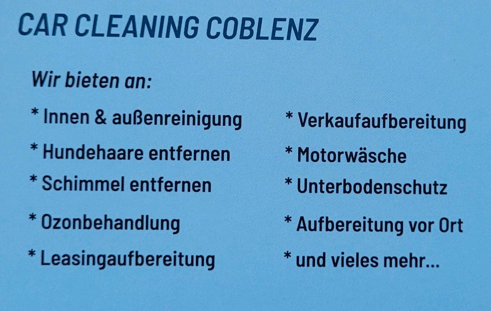 Kfz Auto Aufbereitung autopflege Autoreinigung in Koblenz