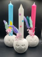Smiley Kerzenhalter aus Keraflott mit Kerze und Deko Niedersachsen - Haren (Ems) Vorschau