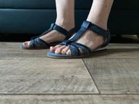 Sandalen S. Oliver Größe 37 - Blau teilweise mit Blümchenmuster Bremen - Vegesack Vorschau