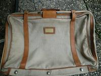 Vintage Koffer Leinen & Leder 66 x 45 cm Echtleder 70er 80er Hessen - Groß-Gerau Vorschau