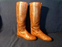 Damenstiefel Echt Leder mit Flechtmuster Bayern - Eckersdorf Vorschau