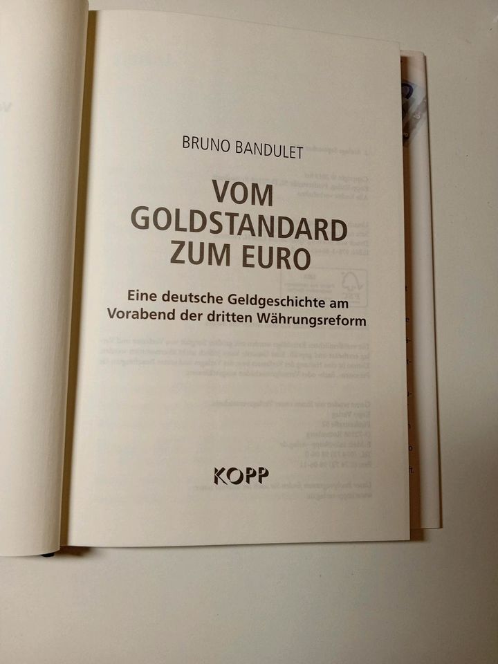 Vom Goldstandard zum Euro Bruno Bandulet Hardcover in Mainz