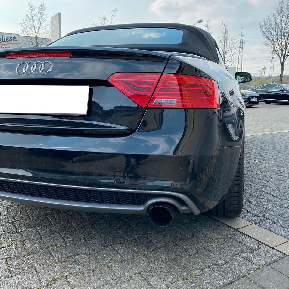 Carbon Endrohre Auspuffblenden für Audi A6 A7 C7 A4 B8 A5 Q5 schwarz 2x  100mm - 60mm Anschluß