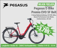 Pegasus E-Bike Premio EVO 5F Belt 625 WH Performance Line Motor Niedersachsen - Ostrhauderfehn Vorschau