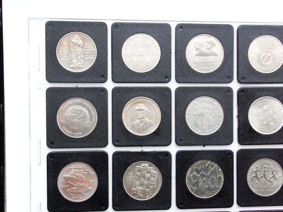 DDR Münzen 13x 10 und 7x 20 Mark in Münzkassette in Ottendorf-Okrilla