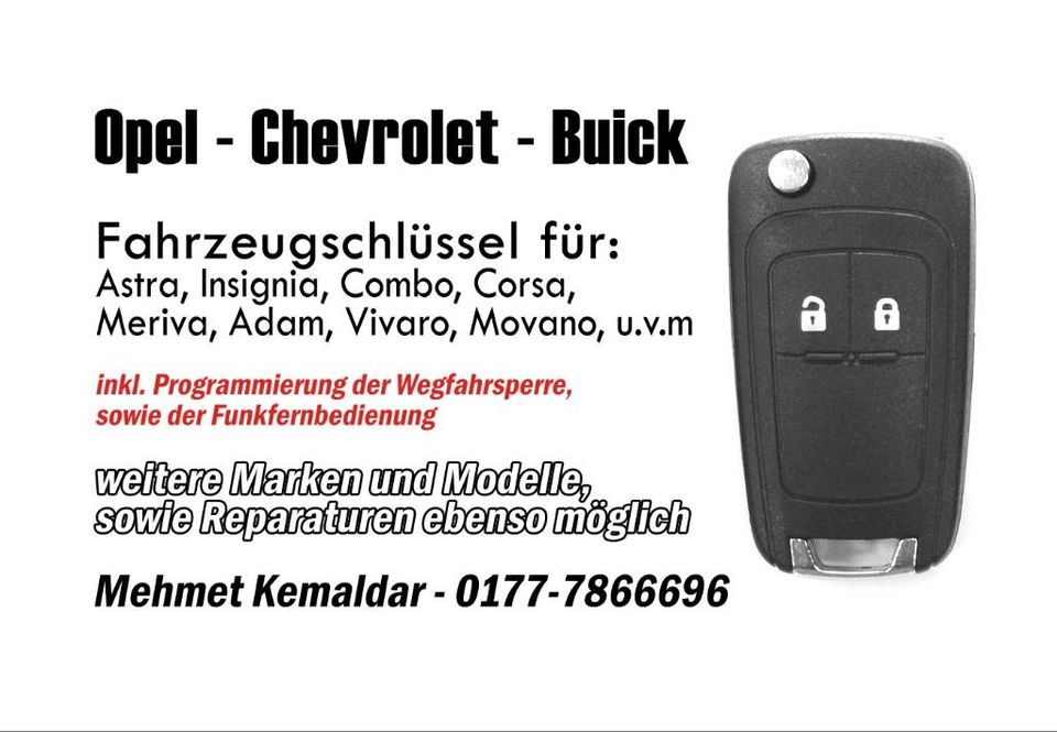 Autoschlüssel Kopie für Opel / Chevrolet + Programmierung ! in Frankfurt am Main