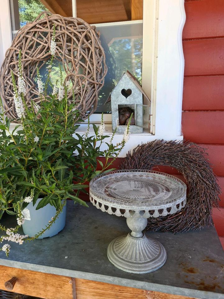 Tortenständer Etagere zink shabby Landhausstil Metall garten deko in Rheurdt