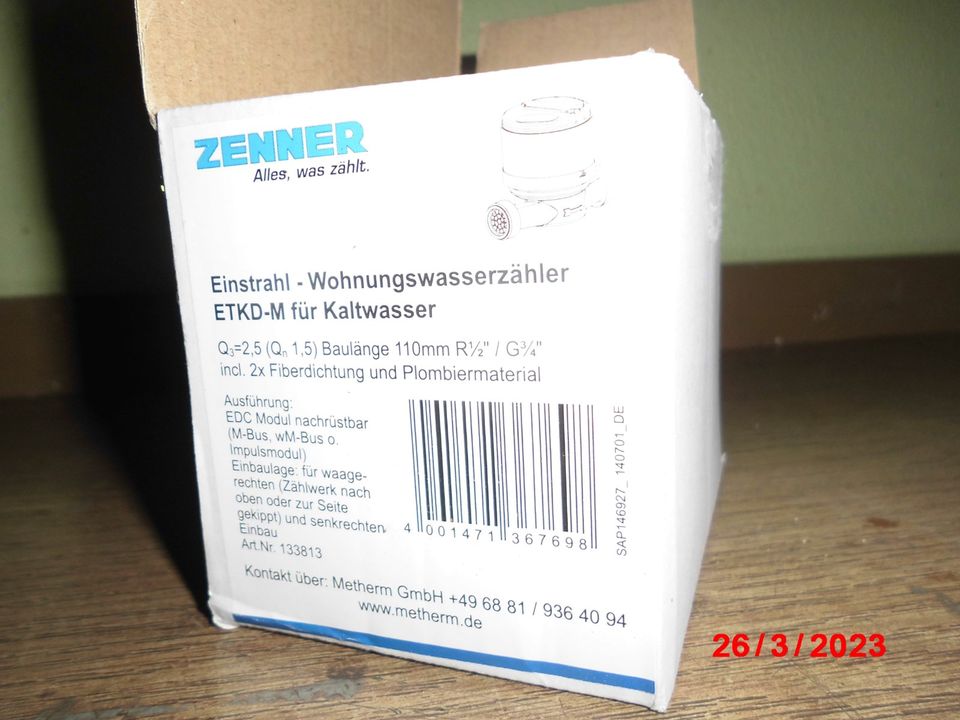 Wasseruhr "Zenner" in Chemnitz