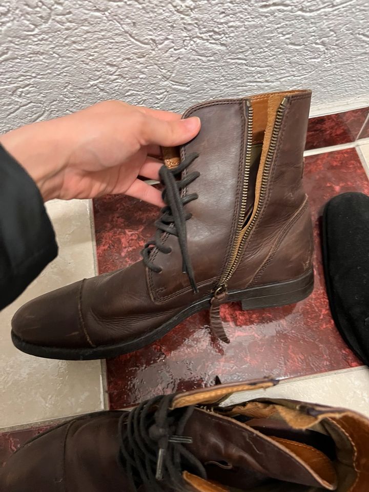 Zara man 41 Herren Leder Schuhe Stiefeletten Boots braun top in Krefeld