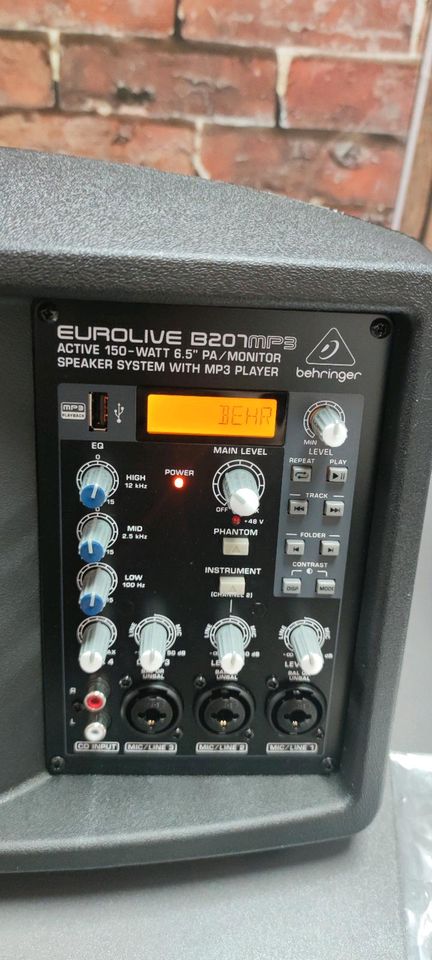 Behringer Eurolive B207MP3 Aktiver 150W PA Monitor Lautsprecher in Soest