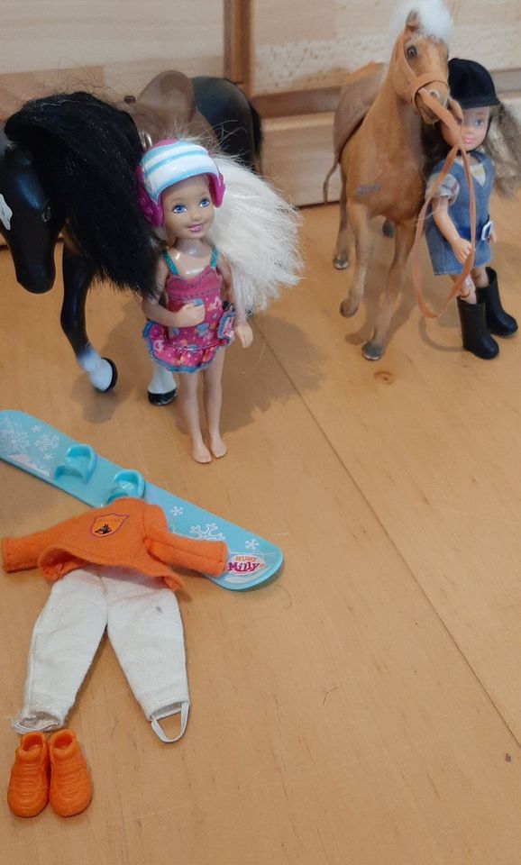 2 Mädchen 2 Ponys Snowboard Skikleidung Barbie Simba (Nr. 4) in Sottrum