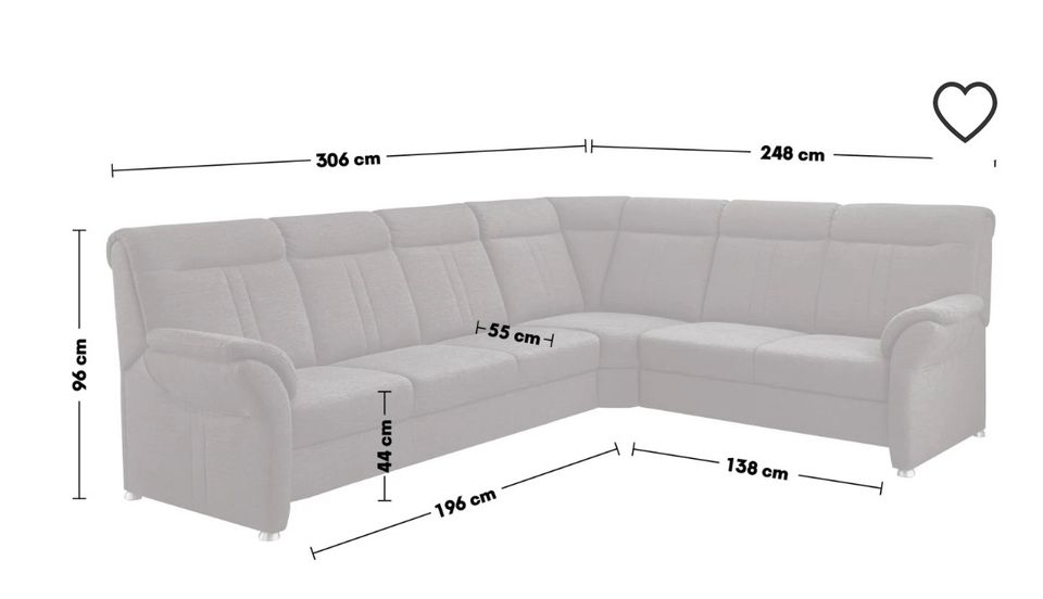 Sofa Ecksofa Wohnlandschaft mit Schlaffunktion/ Bettfunktion grau in Hattingen