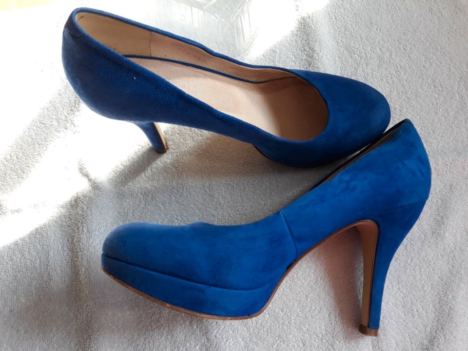 Pumps von 5th Avenue, violettblau, Leder, Größe 39 in Rabenau