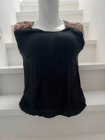 VILA Shirt Sofitel Top ärmellos schwarz M Pailetten gold Baden-Württemberg - Leonberg Vorschau