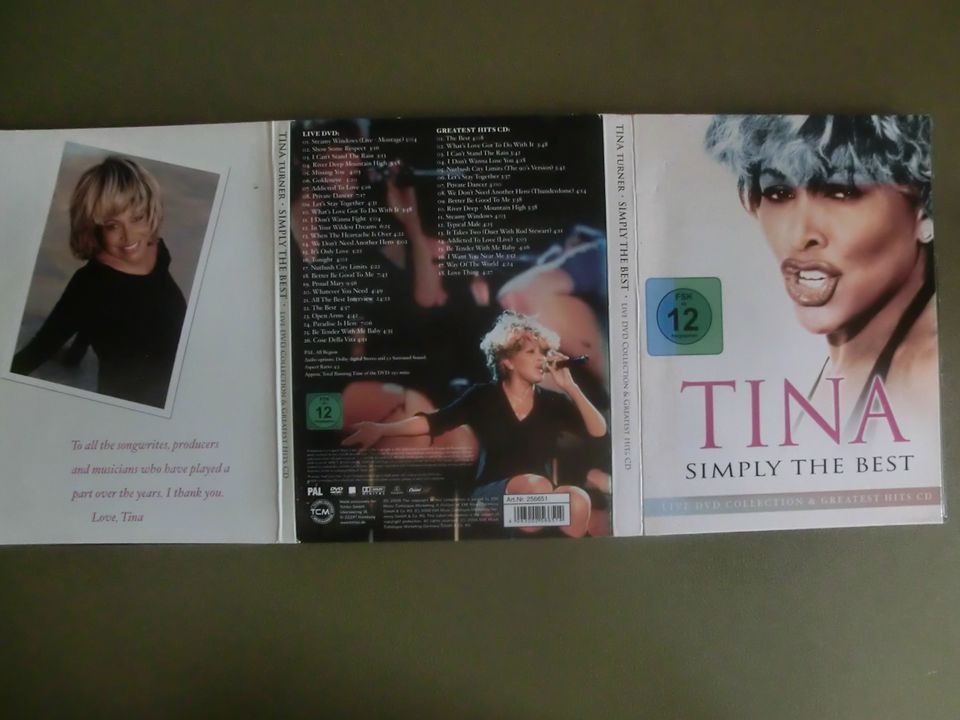 Tina Turner; 1 live DVD plus 1 CD mit 18 Titeln in Neuss