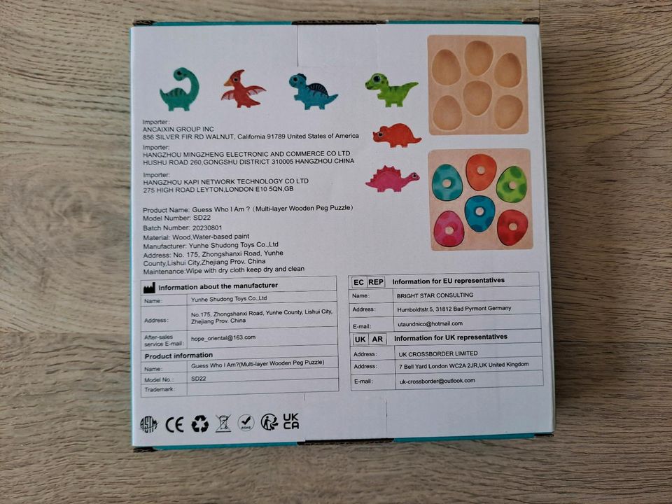 Last minute Geschenk Dinopuzzle Holzpuzzle neu + OVP in Kiel