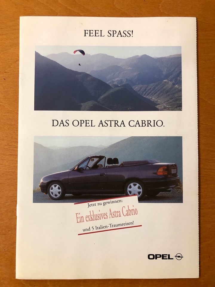 OPEL ASTRA CABRIO PROSPEKT 1995 in Seevetal