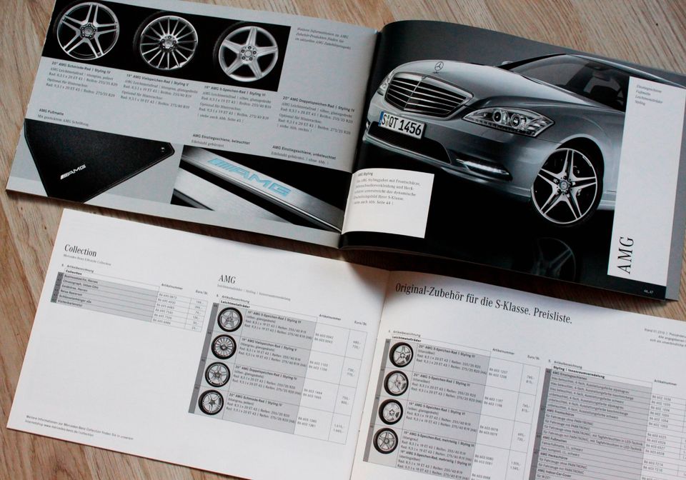 Mercedes Benz S-Klasse Zubehör Prospekt AMG Broschüre Preisliste in Großrinderfeld