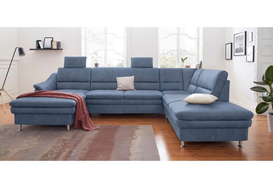 Wohnlandschaft mit Bettfunktion | 0% Finanzierung | Neupreis 2429€ | Sofa in U-Form mit Federkern | Couchlet Frankfurt in Frankfurt am Main