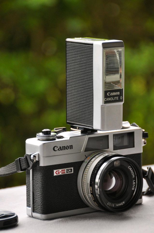 Canon G-III QL mit Systemblitz Canolite D Topzustand in Brandis