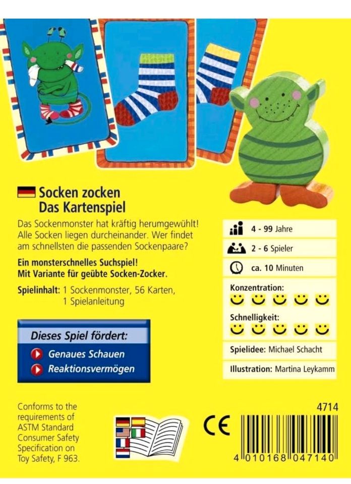 Socken zocken – Das Kartenspiel von HABA für 2 – 6 Kinder ab 4 in Wilnsdorf